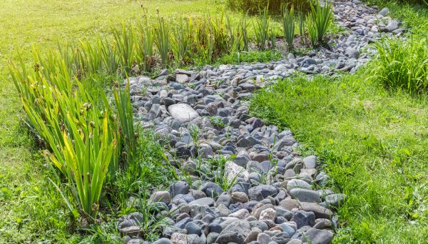 River Rock Garden Installation in Oconomowoc
